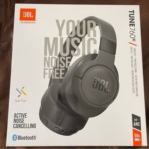 JBL - Tune 760NC Wireless Noise Cancelling Over-Ear Headphones - Black. New